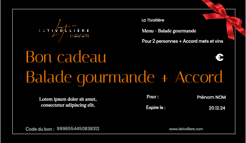 Menu – Balade gourmande – Pour 2 personnes + Accord mets & vins