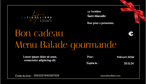 Menu – Balade gourmande – Pour 2 personnes